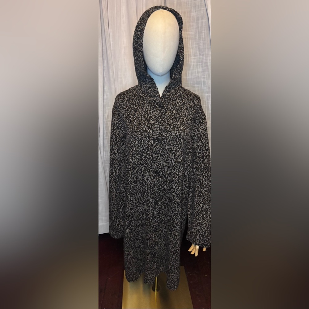 Jones New York Sport Hooded Knit Sweater Coat Cardigan XL